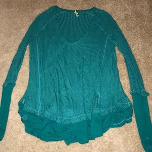 Free People Teal Waffle